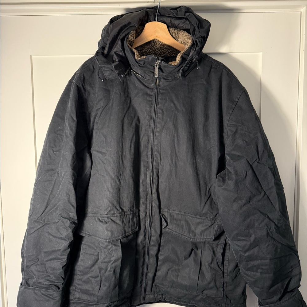 Eddie Bauer Men's Black Hooded Winter Down Jacket